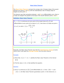 Mean Value Theorem