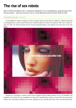 The rise of sex robots - Universit&agrave; degli Studi di Roma "Tor Vergata"