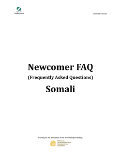 Newcomer FAQ Somali