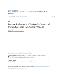 Feminist Redemption of the Witch: Grimm and Michelet as