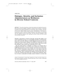Dialogue, Identity, and Inclusion - OISE