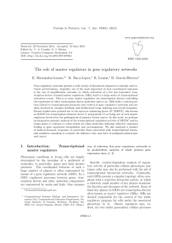 The role of master regulators in gene regulatory networks