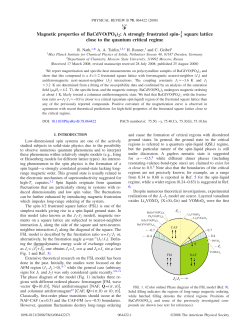 Magnetic properties of BaCdVO(PO4)2 - Max-Planck