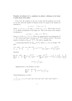 Number of subsets of [n], numbers in subset a distance of at least 3