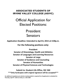 Official Application for Elected Positions: President Senators