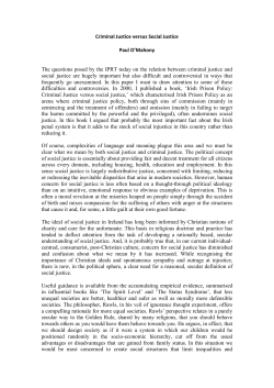 From Criminal Justice to Social Justice