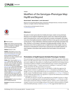 Modifiers of the Genotype&ndash;Phenotype Map: Hsp90 and Beyond