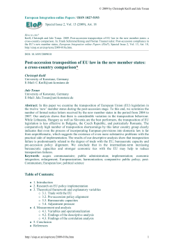 Post-accession transposition of EU law in the new