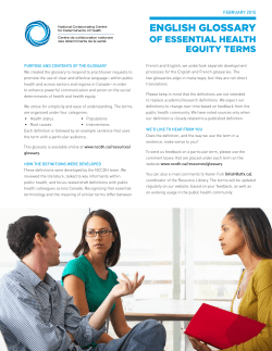 English - National Collaborating Centre for Determinants of Health