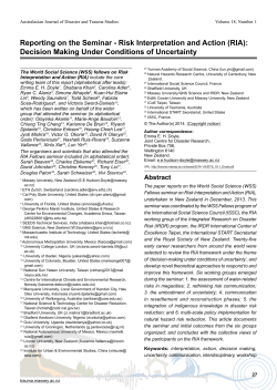 Risk Interpretation and Action
