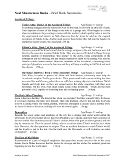 Neal Shusterman Books &ndash; Brief Book Summaries