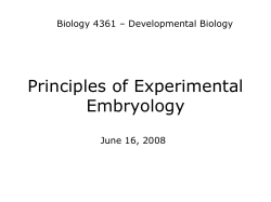 3. Principles of Experimental Embryology