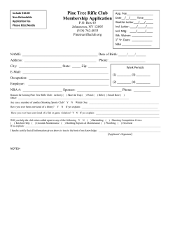 Pine Tree Rifle Club Membership Application