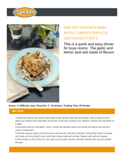 One-pot chicken dish with carrots spinach and Basmati rice