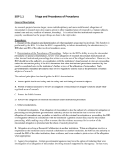 SOP 1.1 Triage and Precedence of Procedures