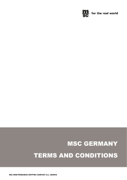 MSC GERMANY TERMS AND CONDITIONS