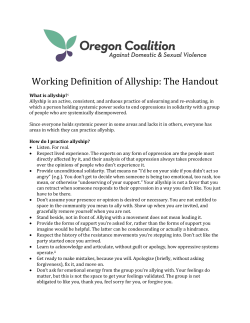 Working Definition of Allyship: The Handout