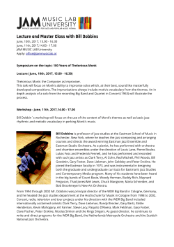 Lecture and Master Class with Bill Dobbins