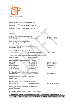 minutes of fed meet 11 nov 13 - Edinburgh Tenants Federation