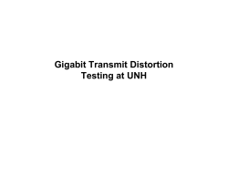 Gigabit Transmit Distortion Testing at UNH