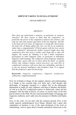 Mi&scaron;čević`s Reply to Dunja Jutronić