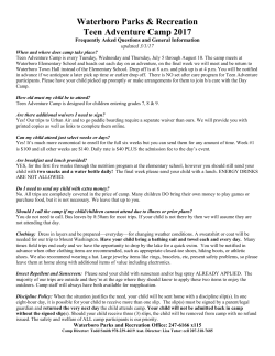 Teen Camp 2017 FAQ - Town of Waterboro, Maine