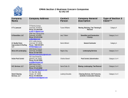 CMHA Section 3 Business Concern Companies 6/16/16 1 Company