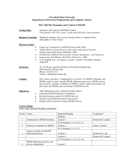 Dynamics and Control of MEMS
