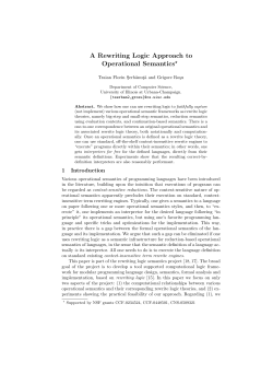 A Rewriting Logic Approach to Operational Semantics