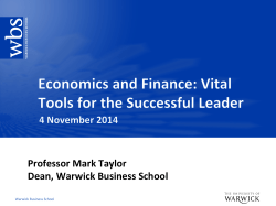 Professor Mark Taylor Dean, Warwick Business School