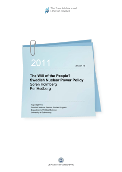 The Will of the People? Swedish Nuclear Power Policy Sören