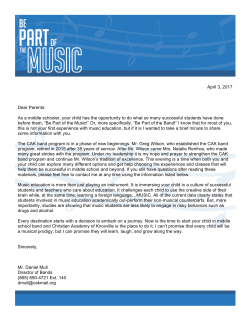 MS BAND INFO - Christian Academy of Knoxville