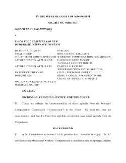 IN THE SUPREME COURT OF MISSISSIPPI NO. 2011-WC
