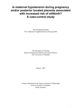 Maternal Hypotension in pregnancy