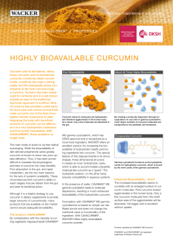 cavacurmin&reg;: highly bioavailable curcumin