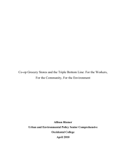 Co-op Grocery Stores and the Triple Bottom Line