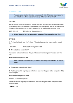 6 or 8 bowls scenarios - Central Highlands Bowls Division