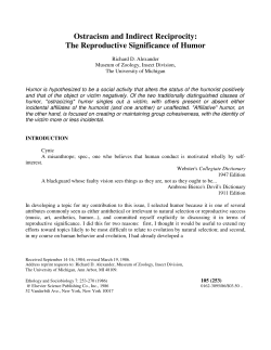 Ostracism and Indirect Reciprocity: The Reproductive Significance of