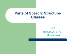 Parts of Speech: Structure