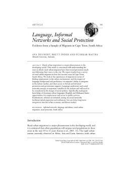 Language, Informal Networks and Social Protection