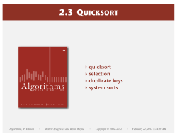 2.3 QUICKSORT