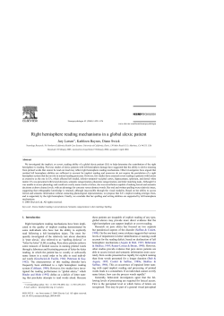 Right hemisphere reading mechanisms in a global