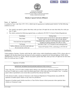 Medium Speed Vehicle Affidavit