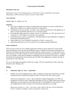 The Sunningwell Case - Open Spaces Society