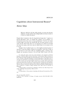 Cognitivism about Instrumental Reason* Kieran Setiya