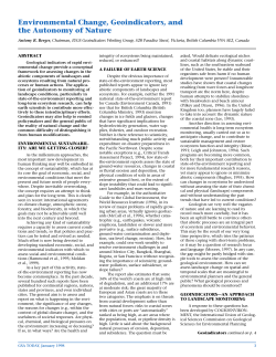 Environmental Change, Geoindicators, and the Autonomy of Nature