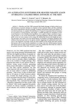An Alternative Hypothesis for Heavier Parasite Loads of Brightly