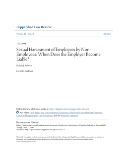 Sexual Harassment of Employees by Non