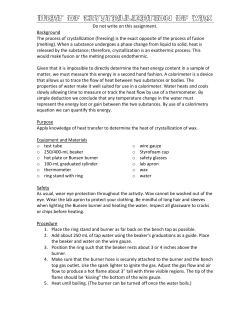 HEAT OF CRYSTALLIZATION OF WAX