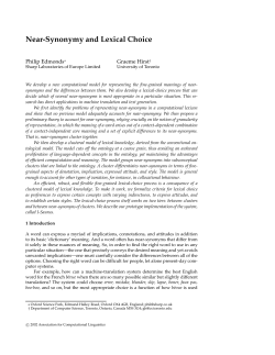 Near-Synonymy and Lexical Choice